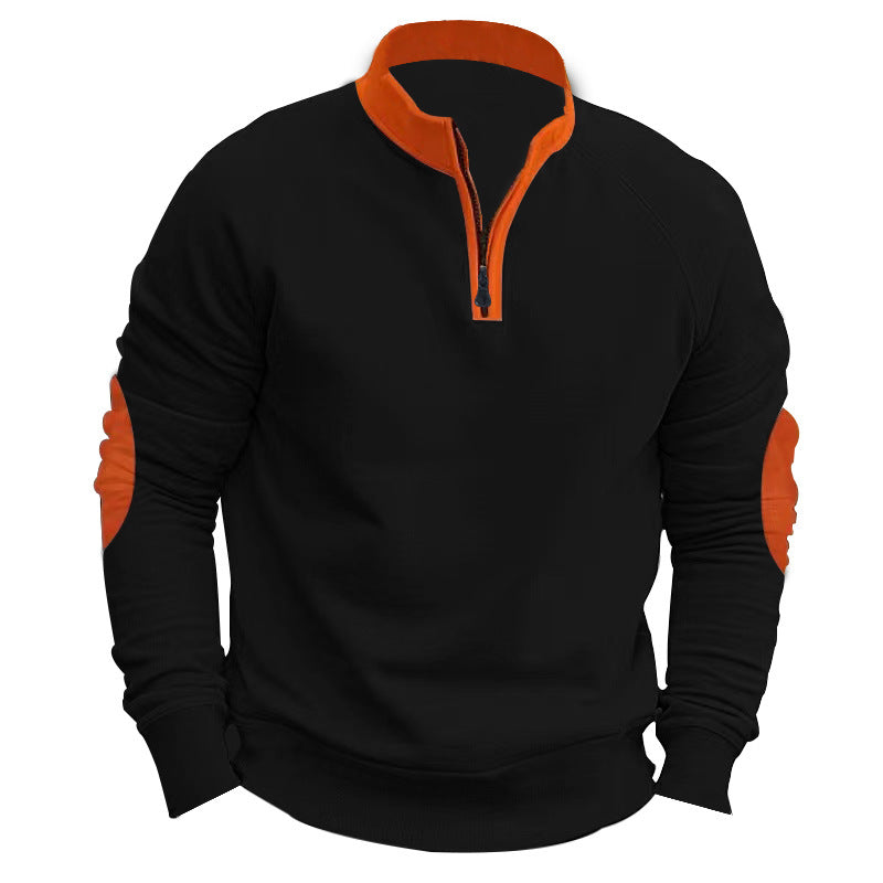Herren Sweatshirt mit strukturiertem Reißverschluss R&B