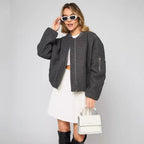 Damen modische Puffjacke mit praktischen Reißverschlusstaschen und elastischen Bündchen R&B