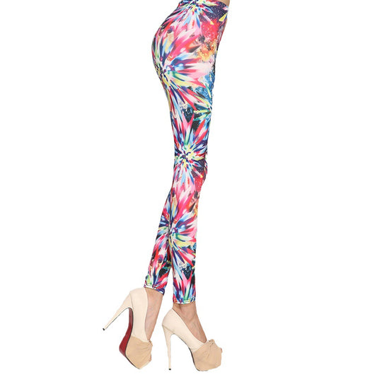 Damen Leggings mit auffälligem Sternen- und Streifenprint R&B
