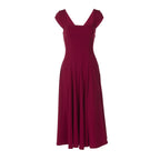 Damen Elegantes Maxikleid mit quadratischem Ausschnitt und fließendem Rock R&B