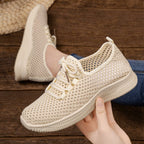 Damen nan atmungsaktiver Mesh-Slip-On Sneaker mit elastischer Schnürung und flexibler Profilsohle R&B