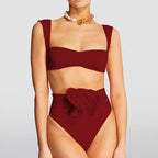 Damen Hochgeschnittener Bikini mit raffiniertem Rüschendetail R&B
