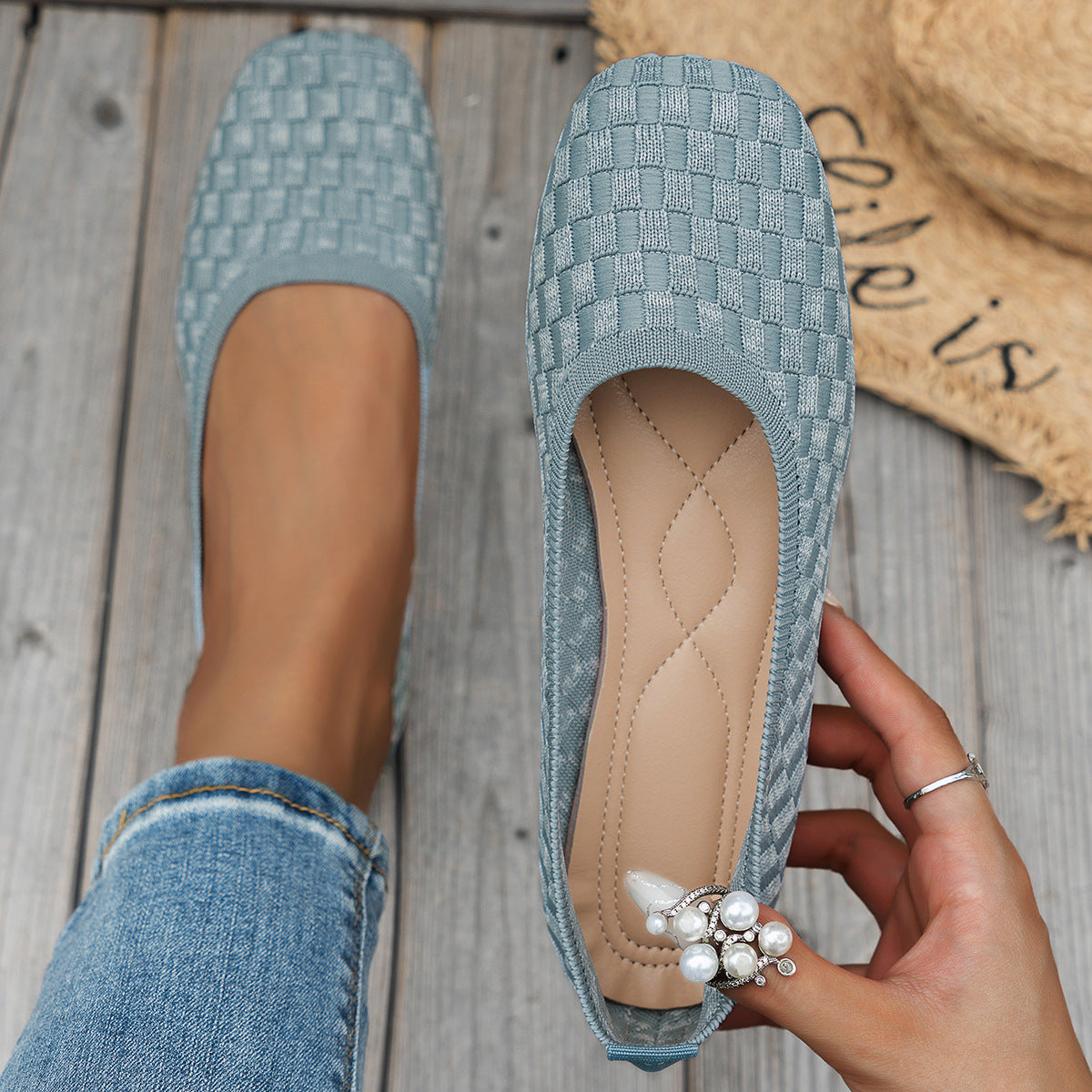 Damen Ballerinas mit atmungsaktiver Netzstruktur und flexibler Sohle R&B