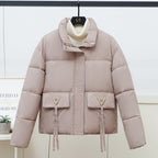 Damen gesteppte Übergangsjacke mit hohem Kragen und modernen praktischen Taschen R&B