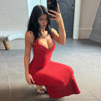 Damen figurbetontes Abendkleid mit Halterneck-Design R&B