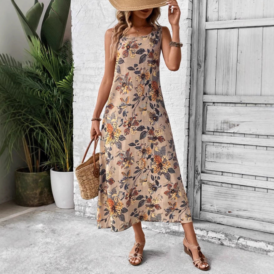 Damen Langes Sommerkleid mit floralem Muster und elegantem Schnitt R&B