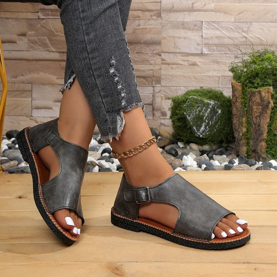 Damen komfortable Sandalen mit modischer Schnallenverzierung R&B