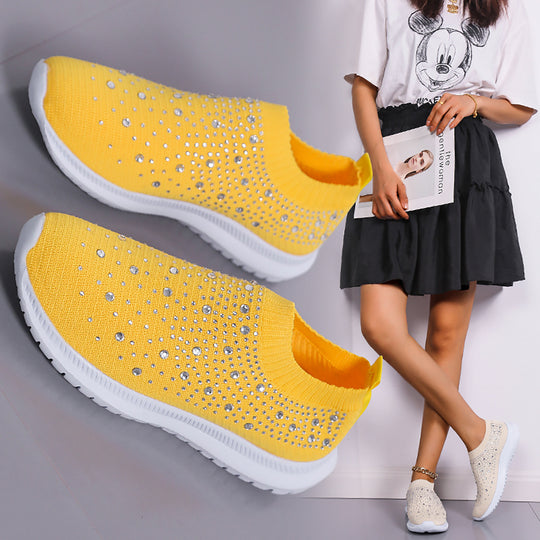 Damen Sneaker mit funkelndem Strass und flexiblem Schnitt R&B