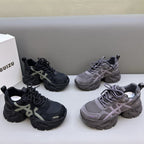 Damen modische Chunky Sneakers mit atmungsaktivem Mesh-Obermaterial und verstellbarem Schnürsystem R&B