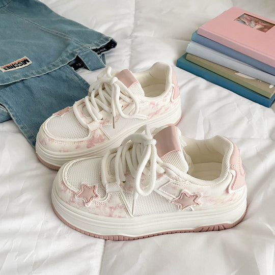 Damen Komfortable Sneaker mit modischem Sternenmotiv und atmungsaktiven Netzdetails R&B