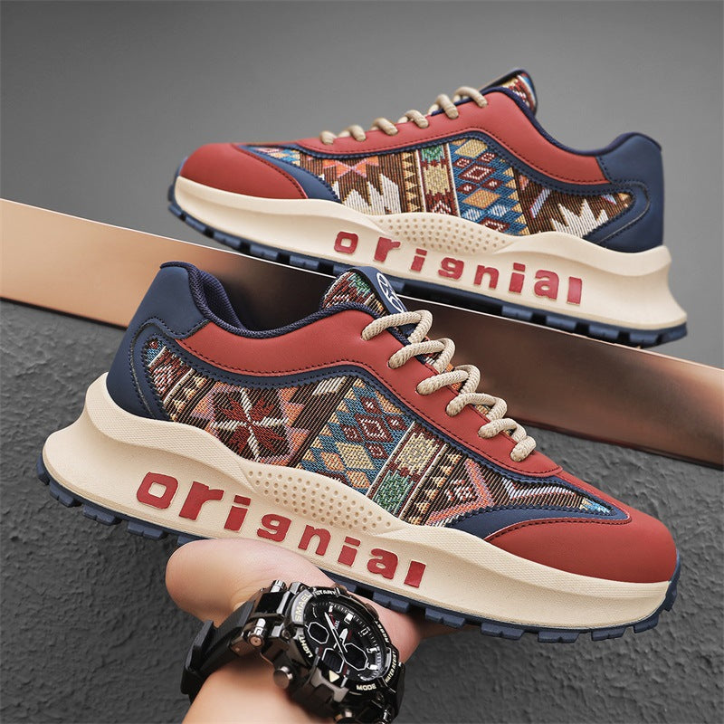 Damen Modische Sneakers mit ethnischem Muster und dämpfender Sohle R&B
