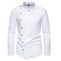 Herren Langarmhemd mit asymmetrischem Knopfdesign