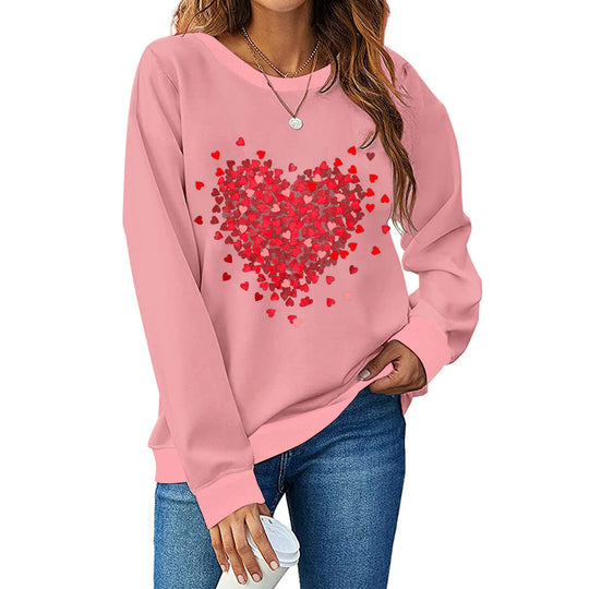 Damen Sweatshirt mit Herzmotiv und lässigem Schnitt R&B