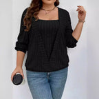 Damen lässiger Strickpullover mit tiefem V-Ausschnitt und Rippstruktur R&B