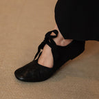 Damen elegante Ballerinas mit dekorativem Schleifenakzent