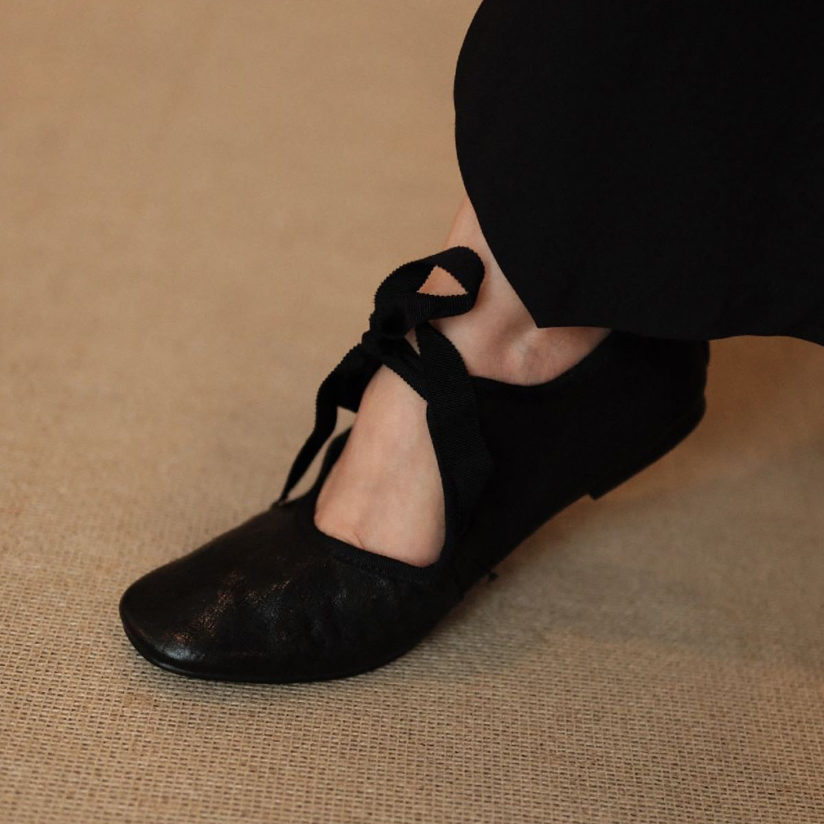 Damen elegante Ballerinas mit dekorativem Schleifenakzent