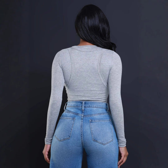 Damen Weit geschnittene Jeans mit stylishen Distressed-Details R&B