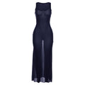 Damen Transparente Maxi-Robe mit tiefem Schlitz und weichem Material R&B
