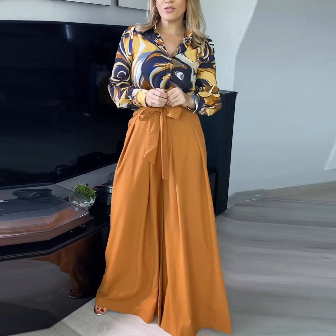 Damen elegantes und luftiges Maxikleid mit hübschem Muster R&B