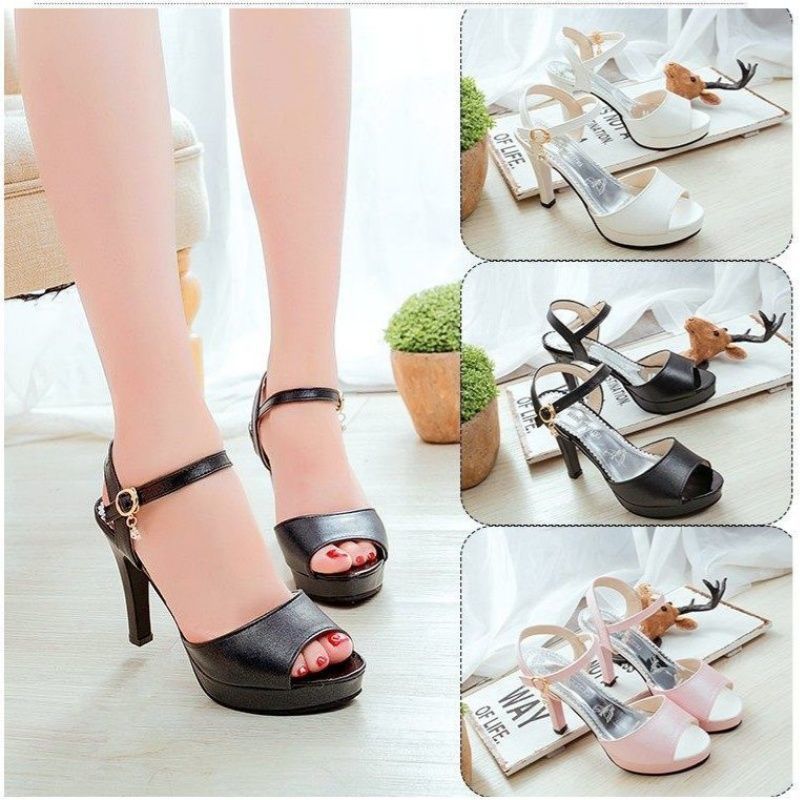 Damen Plateau-Sandalen mit eleganter Rollenschnalle R&B