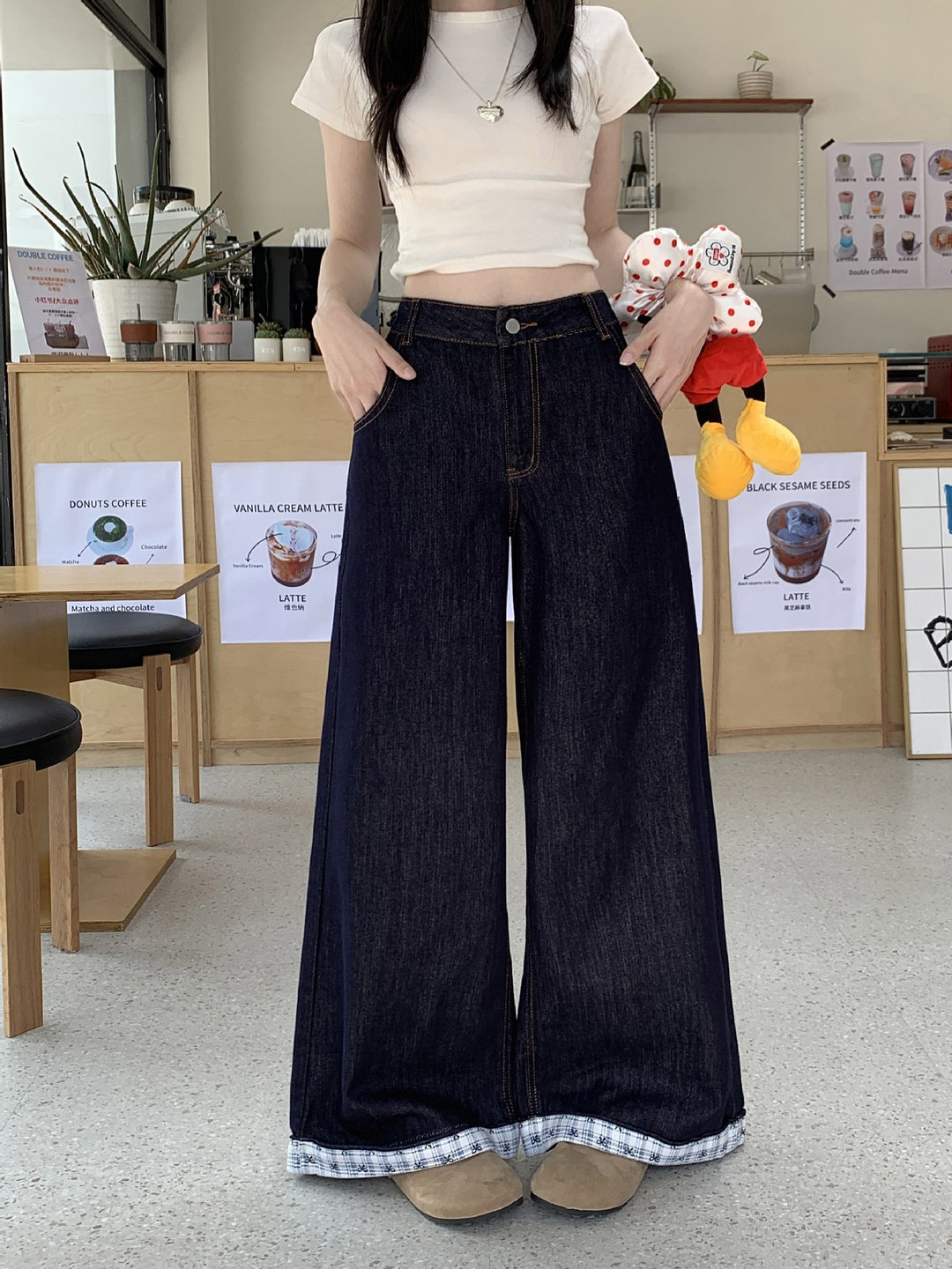 Damen Weite Jeanshose R&B