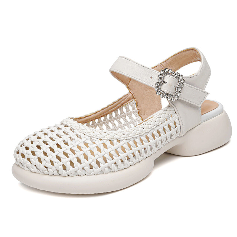 Damen Ballerinas mit modischem Netzdesign und eleganter Schmuckschnalle