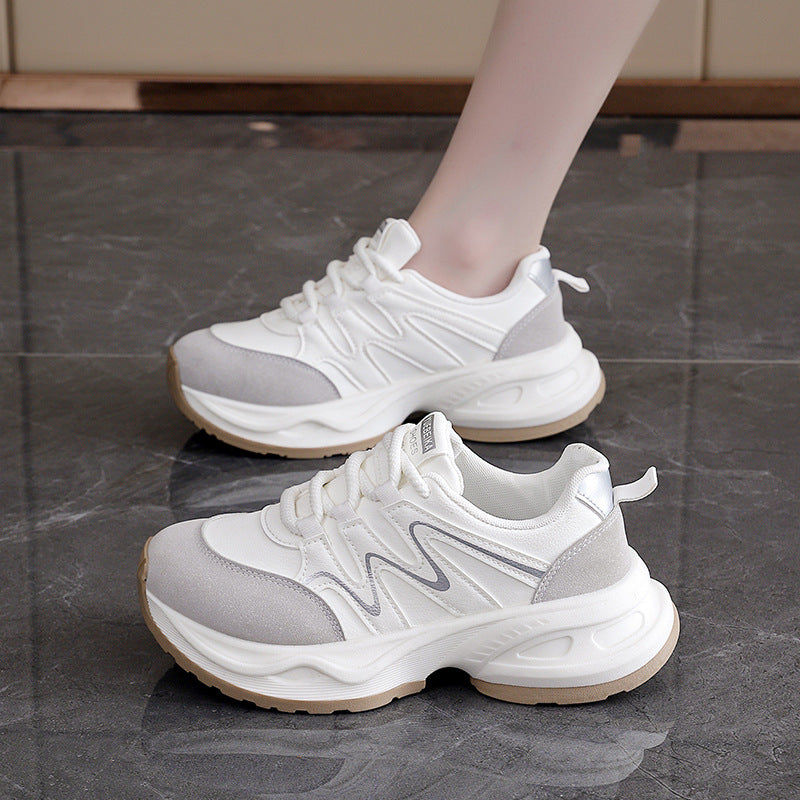 Damen modische Chunky Sneakers mit atmungsaktiver Oberfläche und stabiler Profilsohle R&B