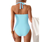 Damen Hochwertiger Einteiler Badeanzug mit schickem Knotendesign R&B
