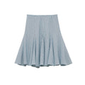Damen ausgestellter Gingham-Rock mit Faltenwurf R&B
