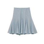 Damen ausgestellter Gingham-Rock mit Faltenwurf R&B