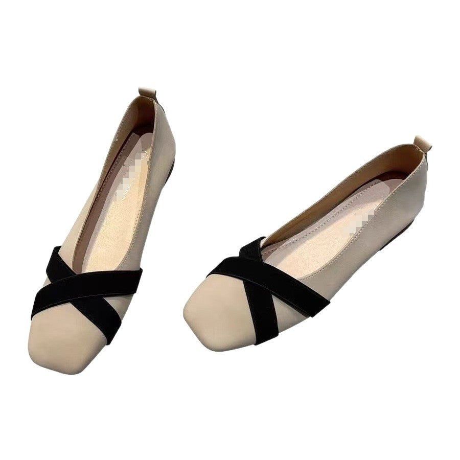 Damen elegante Ballerinas mit modischem Kreuzriemen R&B