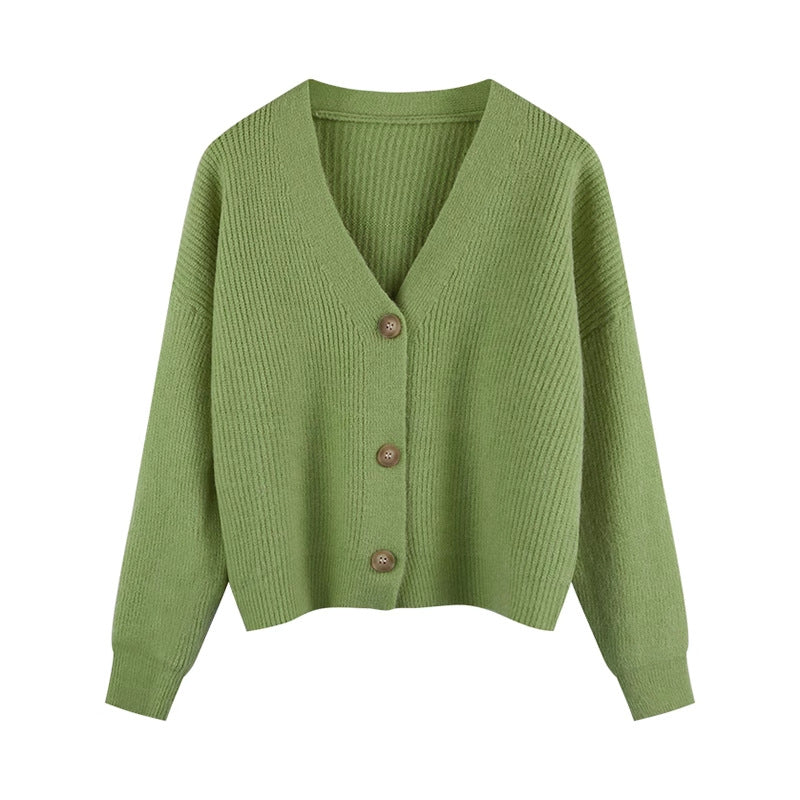 Damen Strickjacke mit V-Ausschnitt und hochwertigen Knopfdetails R&B