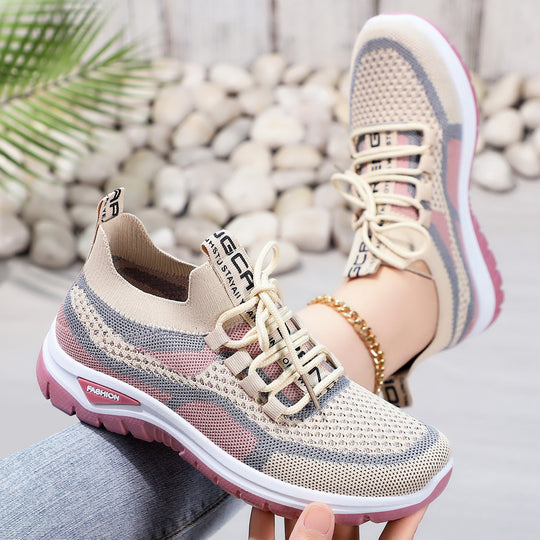 Damen Komfortable und atmungsaktive Sneakers mit elastischem Einstieg und flexibler Sohle R&B