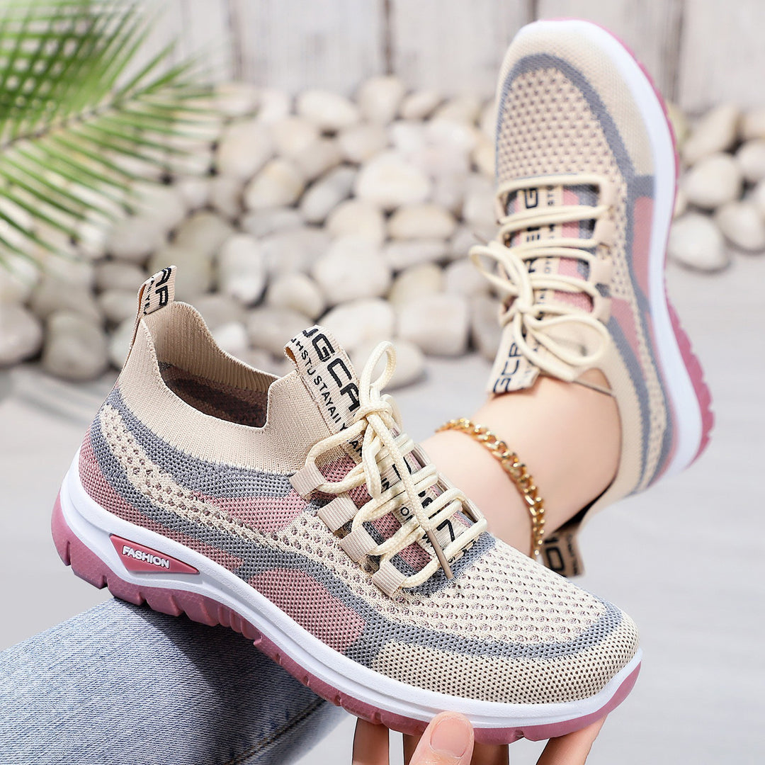 Damen Komfortable atmungsaktive Sneakers mit elastischem Schnürsystem R&B