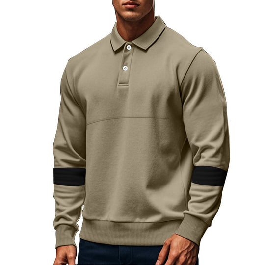 Herren Polo Sweatshirt mit modernem Design und kontrastierenden Ärmelakzenten R&B