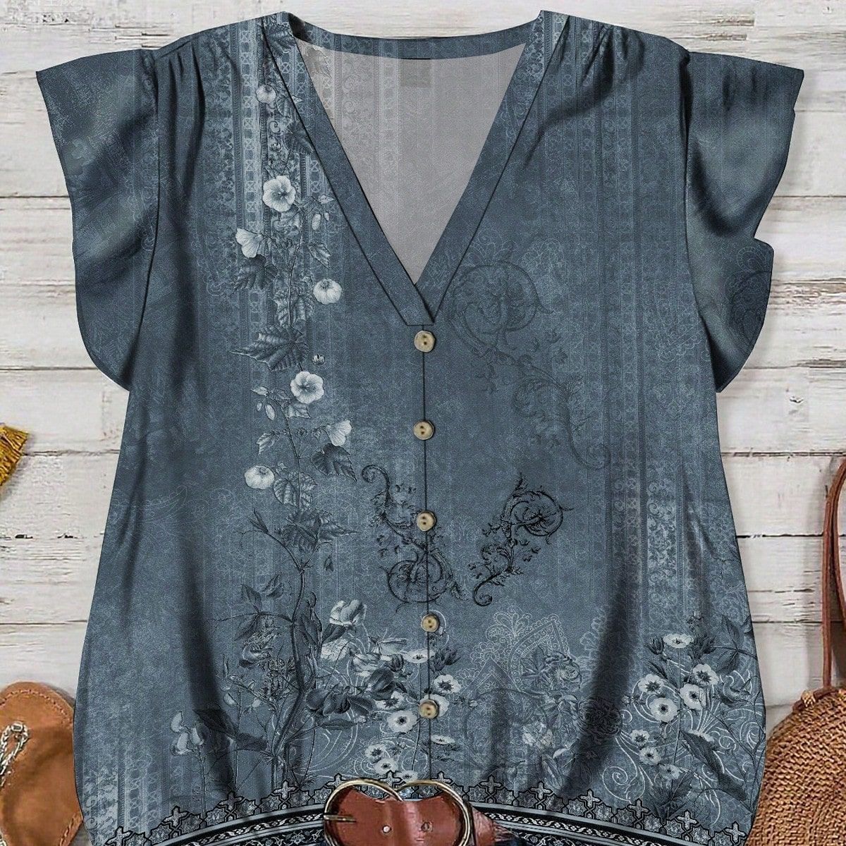 Damen Bluse mit floralem Muster R&B