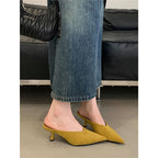 Damen elegante Mules mit spitzem Design R&B