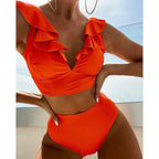 Damen Bikiniset mit verspielten Rüschendetails R&B