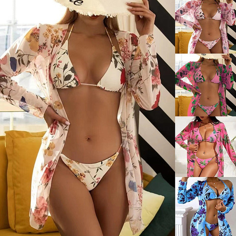 Damen Strandüberwurf mit floralem Design und leichtem Stoff R&B