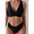 Damen Bikini mit dezentem Wellenmuster R&B