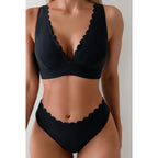 Damen Bikini mit dezentem Wellenmuster R&B