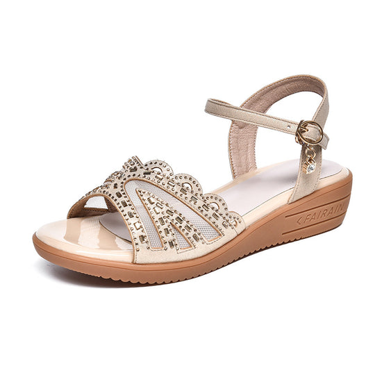 Damen Elegante Sandaletten mit modischem Strassdetail und komfortablem Absatz R&B