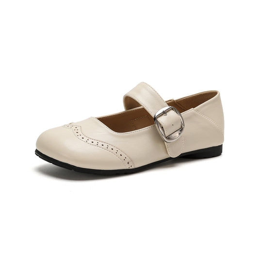 Damen Ballerinas mit verstellbarem Riemen und eleganter Schnalle R&B