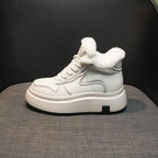 Damen High-Top Sneakers mit kuscheligem Fellrand und dämpfender Sohle