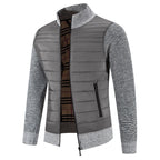 Herren Steppjacke mit modernem Strickärmeln und hohem Kragen R&B