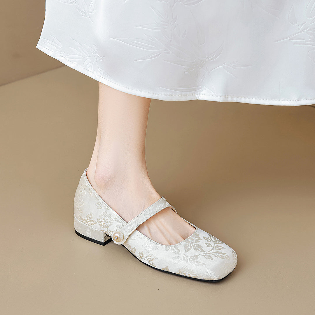 Damen Ballerinas mit elegantem Riemen und modischer Blütenverzierung R&B