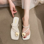 Damen stilvolle Flip-Flops mit glamourösen Herz-Applikationen EB