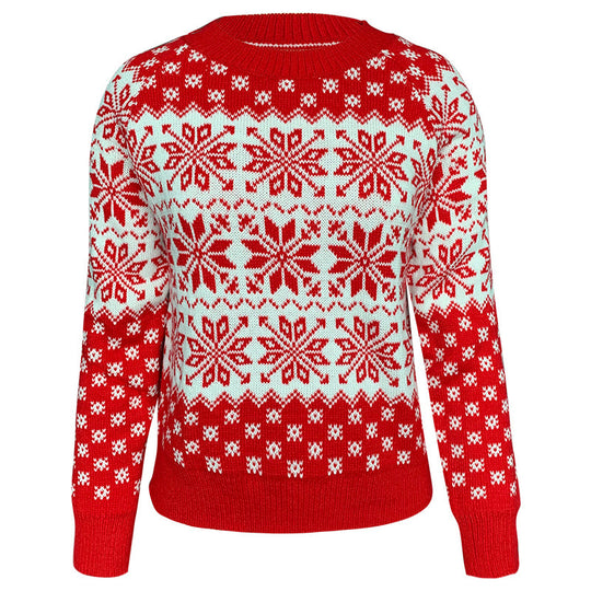 Damen Winterpullover mit festlichem Schneeflocken-Muster R&B