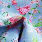 Damen Triangel-Bikini-Set mit floralen Rüschendetails und verstellbaren Trägern R&B