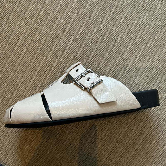 Damen elegante Pantoletten mit verstellbarem Schnallen-Design R&B